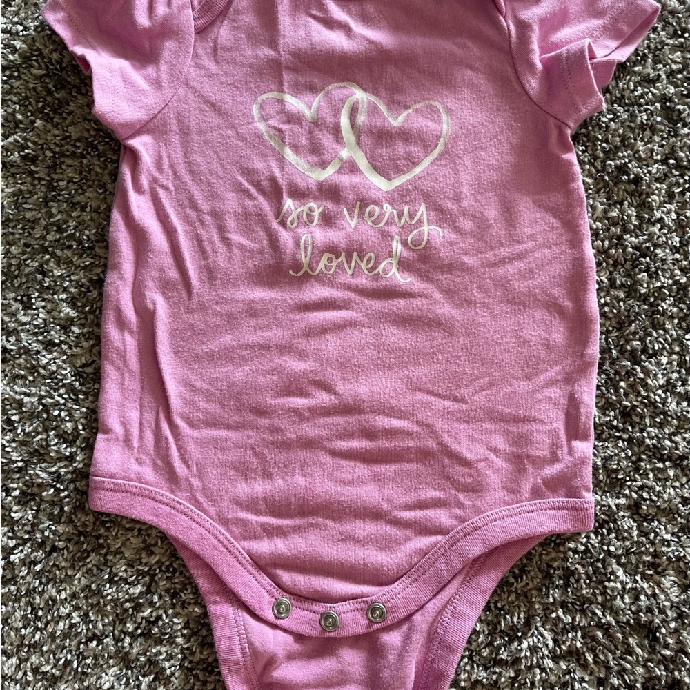 Cat & Jack 3-6 months Pink Cotton Bodysuit “So Very Loved”
